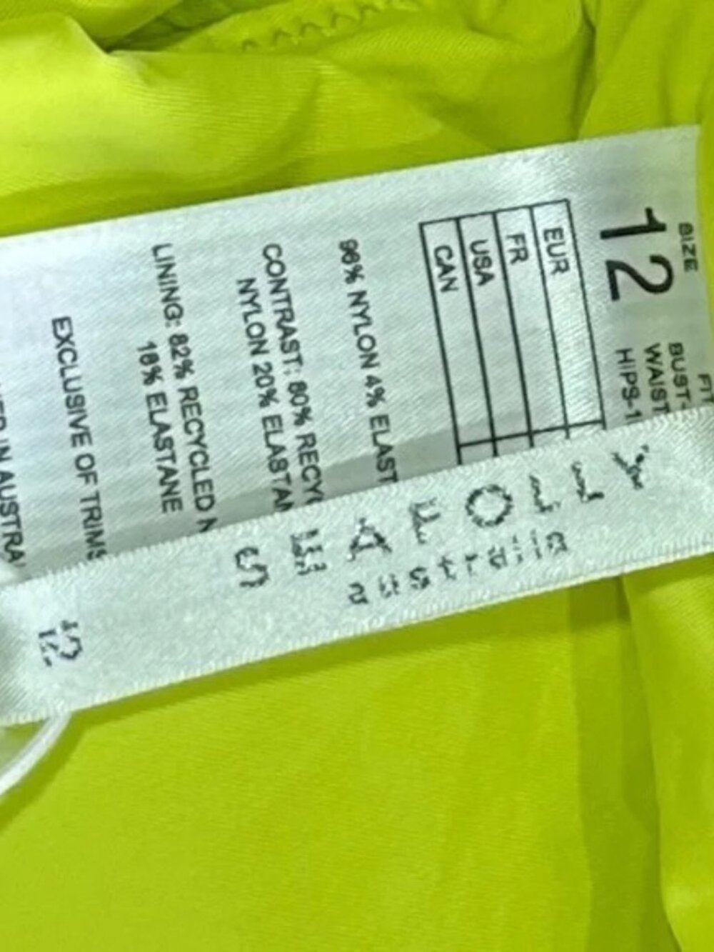 NWT SEAFOLLY Marrakesh V Neck One Piece SWIMSUIT Size US 8 Wild Lime - Picture 9 of 11
